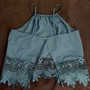 Sexy Green Open Back Blouse